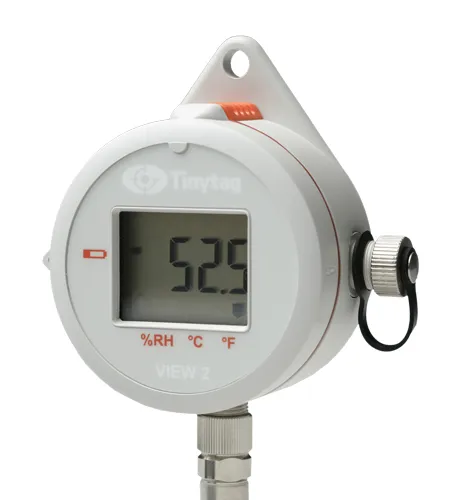 Temperature and relative humidity logger with display and accompanying probe, grey case - Image 2